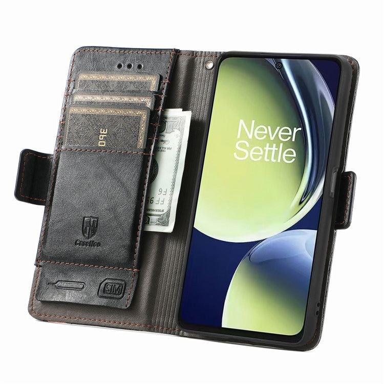 For OnePlus Nord CE 3 Lite CaseNeo Splicing Dual Magnetic Buckle Leather Phone Case(Black) - OnePlus Cases by buy2fix | Online Shopping UK | buy2fix