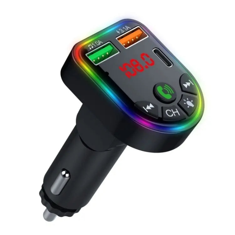 P20 Dual USB Port Car Bluetooth Hands-Free Calling Car MP3 Audio Digital Display USB Car Charger - Car Charger by buy2fix | Online Shopping UK | buy2fix