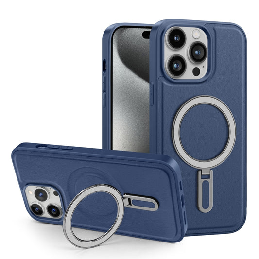 For iPhone 15 Pro Max Shield MagSafe Magnetic Holder Phone Case(Sierra Blue) - iPhone 15 Pro Max Cases by buy2fix | Online Shopping UK | buy2fix