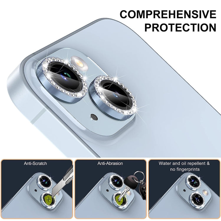 For iPhone 15 / 15 Plus ENKAY AR Anti-reflection Individual Diamond Ring Camera Lens Glass Full Film(Golden) - iPhone 15 Tempered Glass by ENKAY | Online Shopping UK | buy2fix