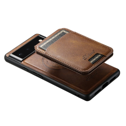 For Google Pixel 6 Suteni H15 Oil Eax Leather Detachable Wallet Back Phone Case(Brown) - Google Cases by Suteni | Online Shopping UK | buy2fix