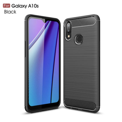 Brushed Texture Carbon Fiber TPU Case for Galaxy A10s(Black) - Galaxy Phone Cases by buy2fix | Online Shopping UK | buy2fix
