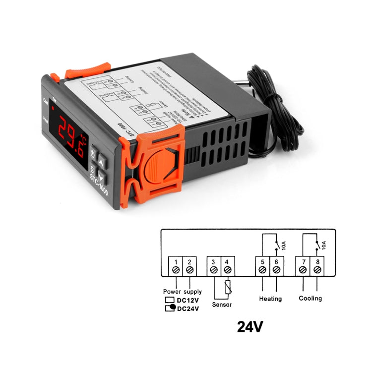 STC-1000 24V Digital Temperature Controller LED Temperature Regulator Thermostat for Incubator Relay 10A Heating and Cooling - Consumer Electronics by buy2fix | Online Shopping UK | buy2fix