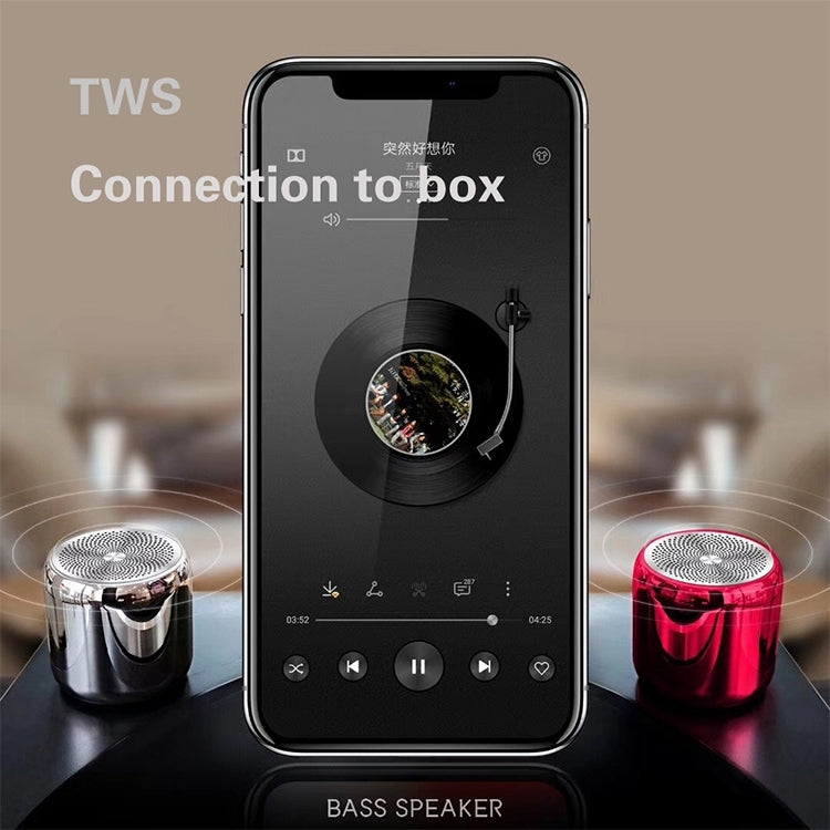 M1 Mini Bluetooth Subwoofer Speaker Portable Aluminium Alloy Wireless TWS Bluetooth, Support Handfree Call(Dream Red) - Mini Speaker by buy2fix | Online Shopping UK | buy2fix