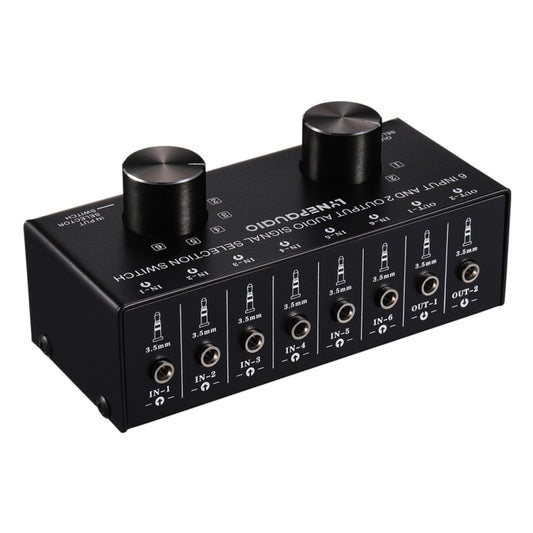 B027 6 input 2 output or 2 input 6 output audio signal source selection switcher 3.5mm interface - Consumer Electronics by buy2fix | Online Shopping UK | buy2fix