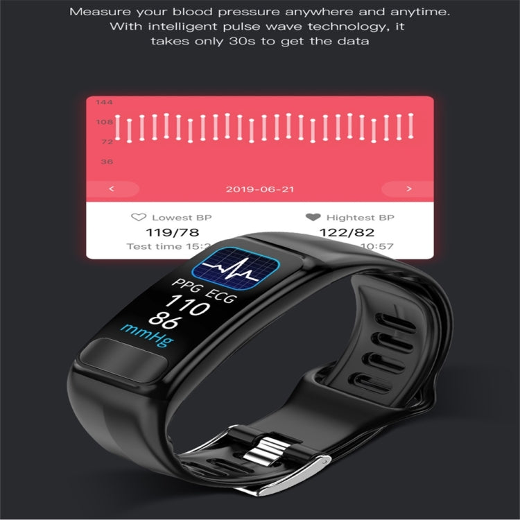 P12 0.96inch TFT Color Screen Smart Watch IP67 Waterproof,Support Call Reminder /Heart Rate Monitoring/Blood Pressure Monitoring/ECG Monitoring(Green) - Smart Wear by buy2fix | Online Shopping UK | buy2fix