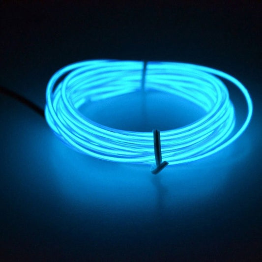Flexible LED Light EL Wire String Strip Rope Glow Decor Neon Lamp USB Controlle 3M Energy Saving Mask Glasses Glow Line F277(Blue Light) - Laser Stage Lighting by buy2fix | Online Shopping UK | buy2fix