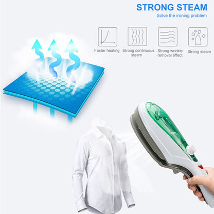 Handheld Garment Steamer Brush Portable Clothes Steam Iron, US Plug 110V(Green) - Home & Garden by buy2fix | Online Shopping UK | buy2fix
