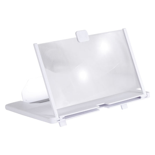 12 Inch Pull-Out Mobile Phone Screen Magnifier 3D Desktop Stand, Style:Blu-ray Model(White) - Screen Magnifier by buy2fix | Online Shopping UK | buy2fix