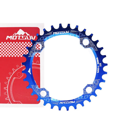 MOTSUV Narrow Wide Chainring MTB  Bicycle 104BCD Tooth Plate Parts(Blue) - Bicycle Brake Parts by MOTSUV | Online Shopping UK | buy2fix