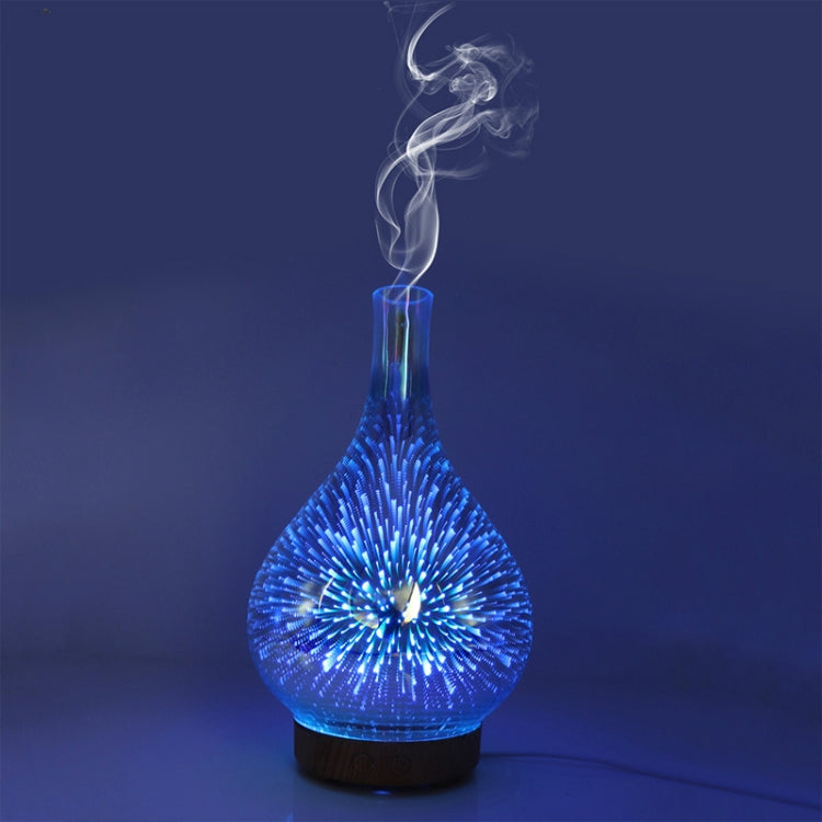 STB-XB10 3D Fireworks 7 Colors LED Night Light Air Humidifier Aroma Essential Oil Diffuser Mist Maker, Plug Type:AU Plug(Dark Wood Grain) - Home & Garden by buy2fix | Online Shopping UK | buy2fix