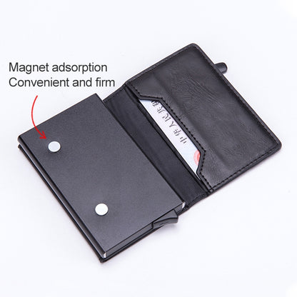 Magnetic RFID Bag Multifunctional Aluminum Automatic Pop-up Credit Card Package(Blue) - Home & Garden by buy2fix | Online Shopping UK | buy2fix