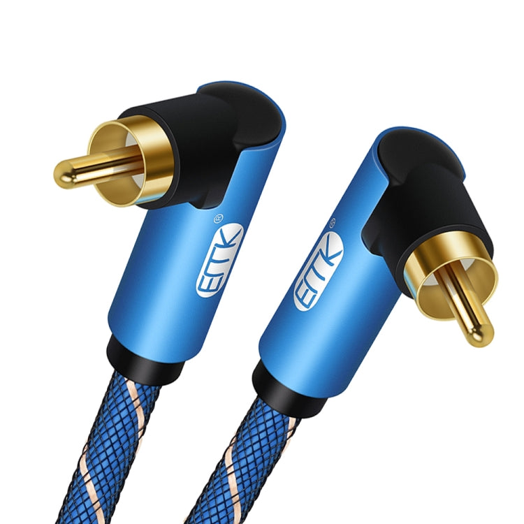 EMK Dual 90-Degree Male To Male Nylon Braided Audio Cable, Cable Length:0.5m(Blue) - Audio Optical Cables by EMK | Online Shopping UK | buy2fix