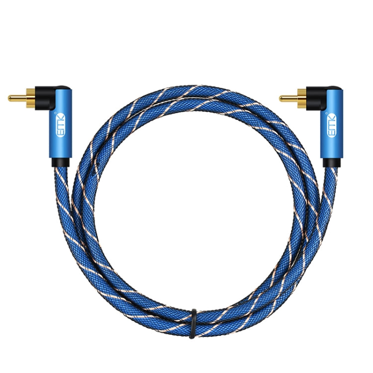 EMK Dual 90-Degree Male To Male Nylon Braided Audio Cable, Cable Length:1m(Blue) - Audio Optical Cables by EMK | Online Shopping UK | buy2fix