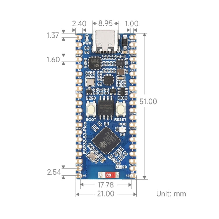 Waveshare ESP32-S3 Microcontroller, 2.4 GHz Wi-Fi Development Board Dual-core Processor - Consumer Electronics by Waveshare | Online Shopping UK | buy2fix