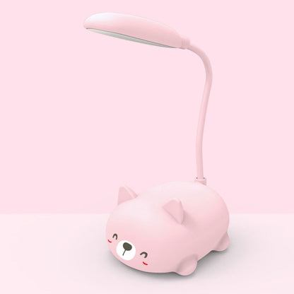 Cartoon Cat Design LED Eye Protection Reading Lamp USB Rechargeable Desk Lamp(Pink) -  by buy2fix | Online Shopping UK | buy2fix