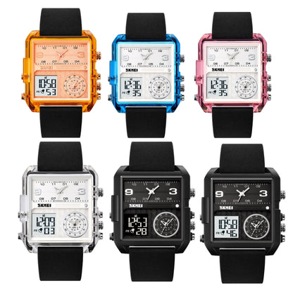 SKMEI 2021 Square Large Dial Triple Movement Men Sports Watch(Black White Machine) - LED Digital Watches by SKMEI | Online Shopping UK | buy2fix