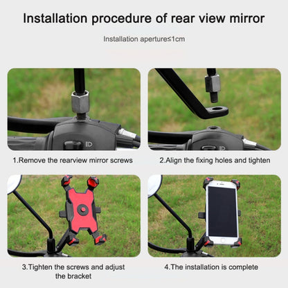 Electric Bicycle Mobile Phone Holder Can Be Rotated 360-degree Mobile Phone Holder Four-way Adjustment Bracket for Motorcycle, Style:Handlebars(Blue) - Holders by buy2fix | Online Shopping UK | buy2fix