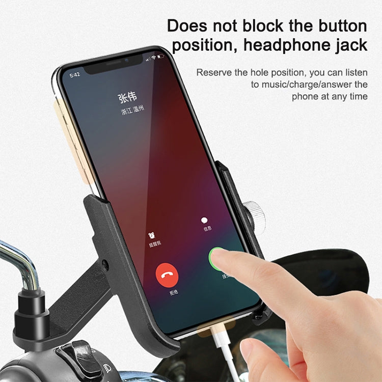 Bicycle Mobile Phone Holder Motorcycle Electric Car Navigation Mobile Phone Holder, Style:Rearview Mirrors(Black) - Holders by buy2fix | Online Shopping UK | buy2fix