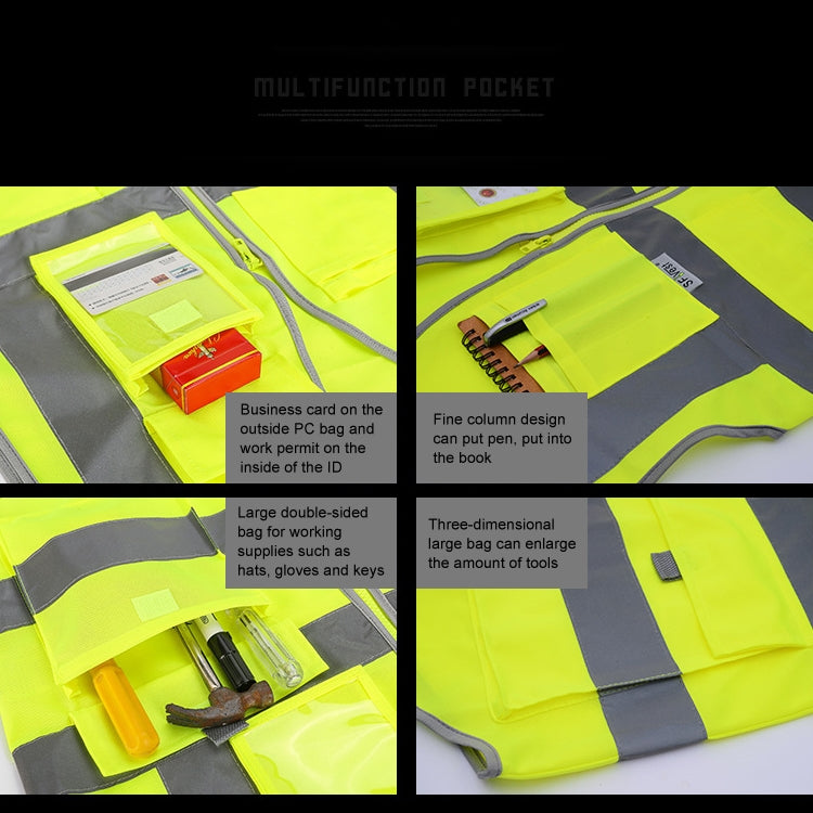 Multi-pockets Safety Vest Reflective Workwear Clothing, Size:L-Chest 118cm(Orange) - Reflective Safety Clothing by buy2fix | Online Shopping UK | buy2fix