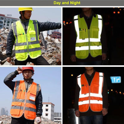 Multi-pockets Safety Vest Reflective Workwear Clothing, Size:L-Chest 118cm(Orange) - Reflective Safety Clothing by buy2fix | Online Shopping UK | buy2fix