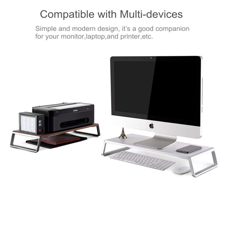 Monitor Stand Riser with Metal Feet for iMac MacBook LCD Display Printer, Lapdesk Tabletop Organizer Sturdy Platform Save Space(Light Wood Grain) - Computer & Networking by buy2fix | Online Shopping UK | buy2fix