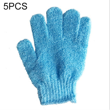 5 PCS Shower Bath Gloves Exfoliating Spa Massage Scrub Body Glove(Blue) - Home & Garden by buy2fix | Online Shopping UK | buy2fix