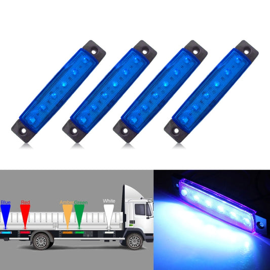 4 PCS 12V 6 SMD Auto Car Bus Truck Wagons External Side Marker Lights LED Trailer Indicator Light Rear Side Lamp(Blue) - Clearance Lights by buy2fix | Online Shopping UK | buy2fix