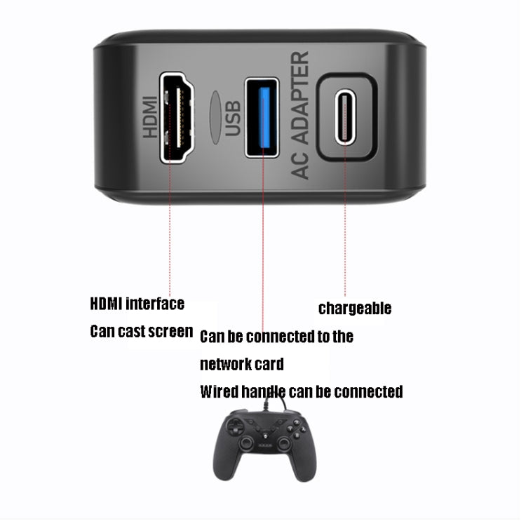 Multi-Function Projection And Charging AC Adapter Base Support Android/PC/Lite For Switch, Specifications:Black+EU Plug - Toys & Hobbies by buy2fix | Online Shopping UK | buy2fix