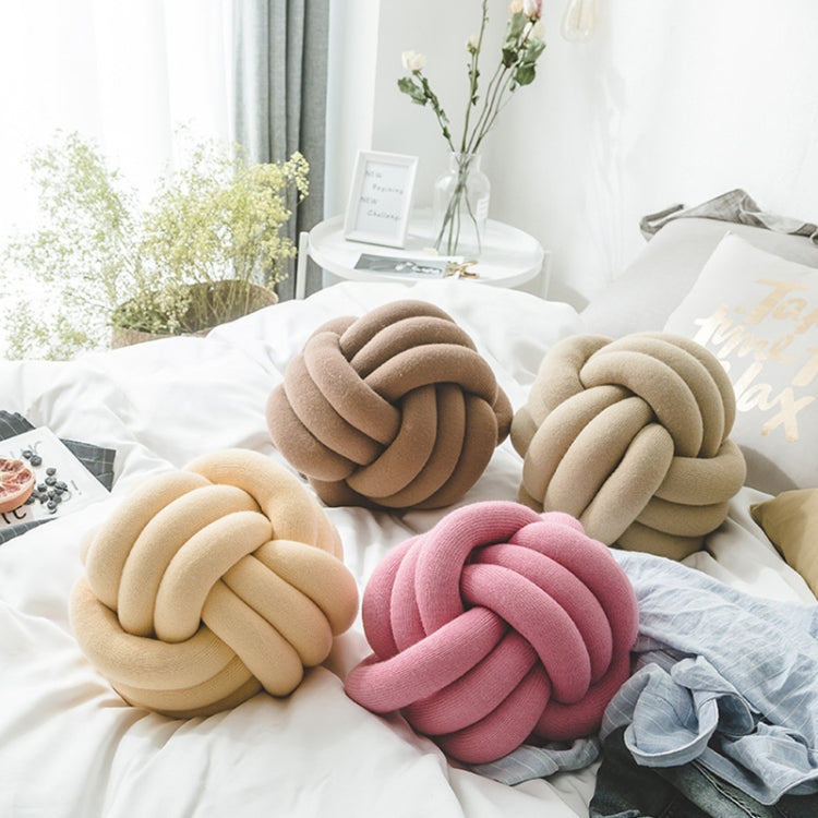 Hand-Made Knotted Ball Pillow, Size: Diameter: 25~30cm(Light Coffee) - Cushions & Pillows by buy2fix | Online Shopping UK | buy2fix