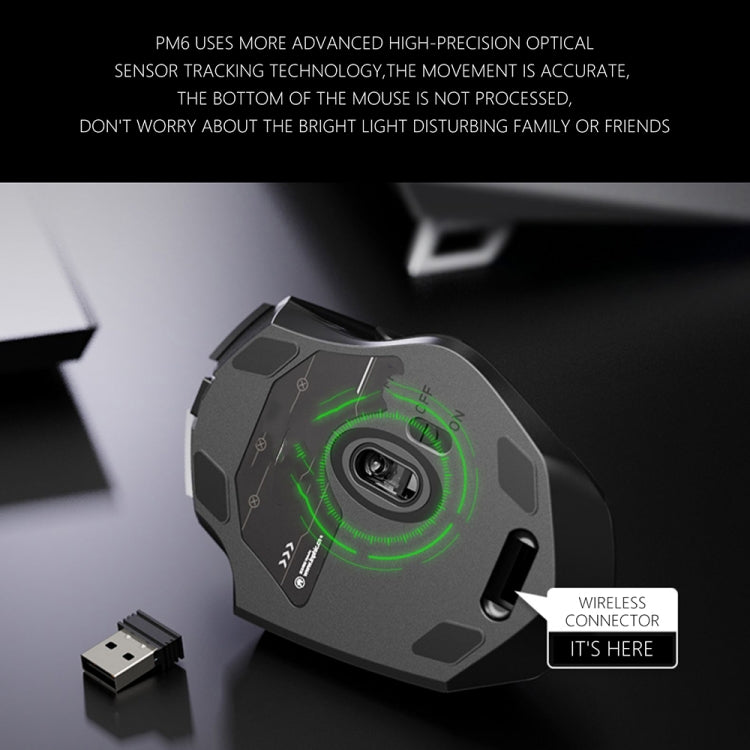 Inphic PM6 6 Keys 1000/1200/1600 DPI Home Gaming Wireless Mechanical Mouse, Colour: Gray Wireless Charging Silent Version - Computer & Networking by Inphic | Online Shopping UK | buy2fix