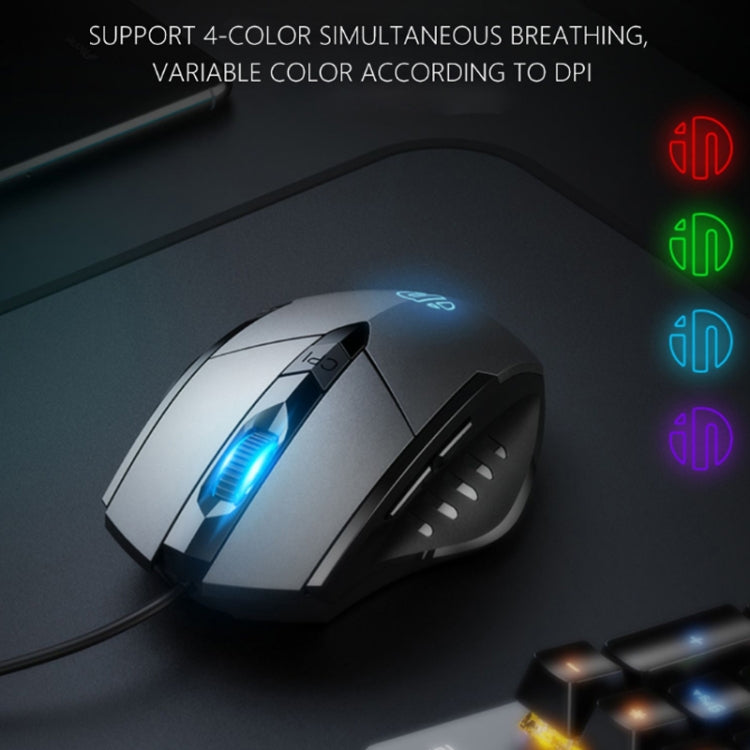 Inphic PW1 Game Mute Macro Definition Illuminated Wired Mouse, Cable Length: 1.5m(Black Business Version) - Computer & Networking by Inphic | Online Shopping UK | buy2fix