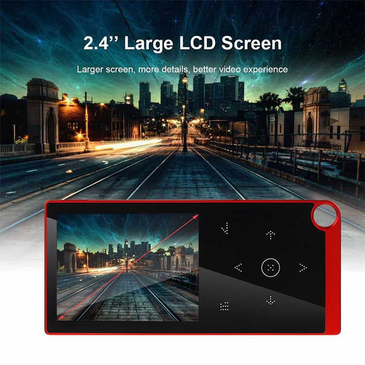 E05 2.4 inch Touch-Button MP4 / MP3 Lossless Music Player, Support E-Book / Alarm Clock / Timer Shutdown, Memory Capacity: 16GB Bluetooth Version(Red) - Consumer Electronics by buy2fix | Online Shopping UK | buy2fix