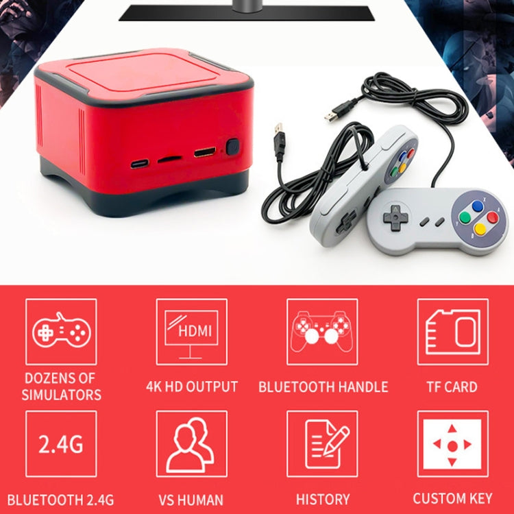 M12 Mini Cube Arcade Game Console HD TV Game Player Support TF Card with Black+Red Controllers 16G - Pocket Console by buy2fix | Online Shopping UK | buy2fix