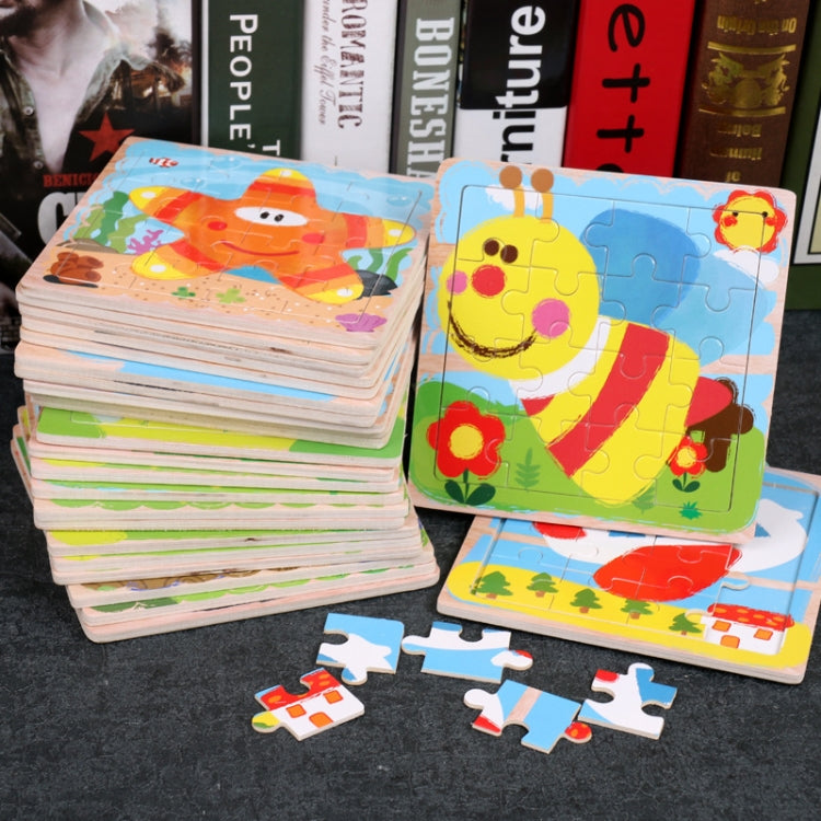 5 PCS KBX-017 Children Wooden Picture Puzzle Baby Early Education Toys(Cattle) - Puzzle Toys by buy2fix | Online Shopping UK | buy2fix