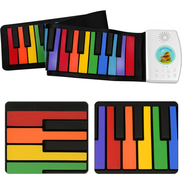 HUA008-49 49-Key Hand-Rolled Foldable Piano Children Color Piano(Color English) - Keyboard Instruments by buy2fix | Online Shopping UK | buy2fix