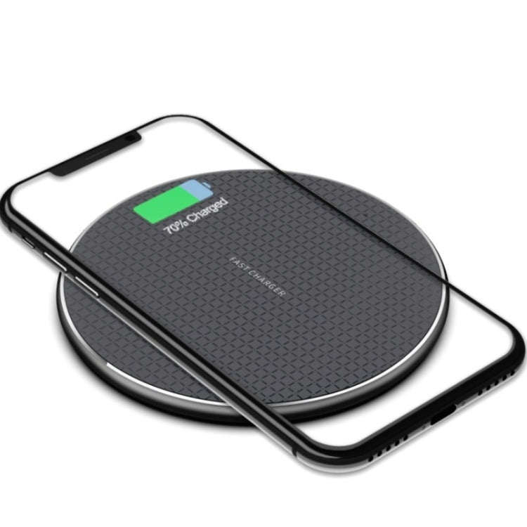 K8 10W Universal Aluminum Alloy Mobile Phone Wireless Charger, Specification:with 1m Cable(Black) - Wireless Charger by buy2fix | Online Shopping UK | buy2fix