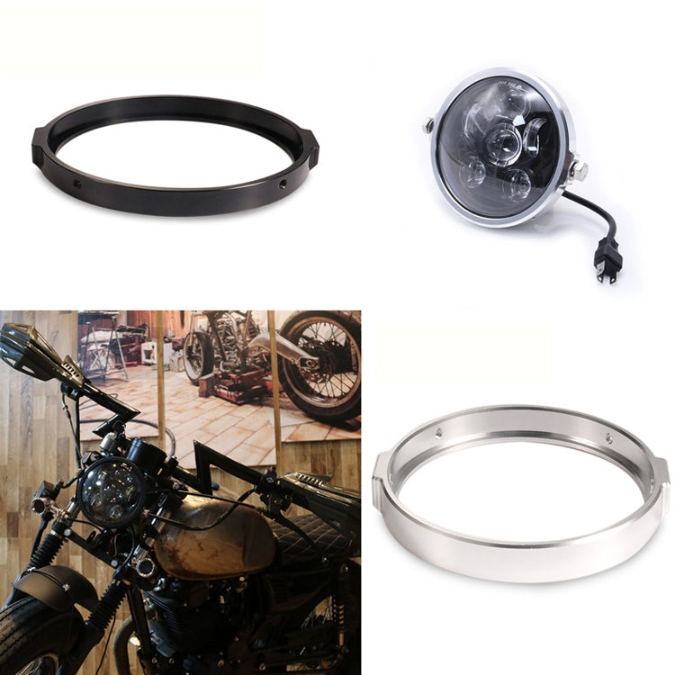 5.75 Inch Round Retro Headlight Ring Motorcycle Headlight Modification Parts(Black) - Others by buy2fix | Online Shopping UK | buy2fix