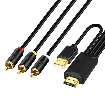 2m JingHua HDMI-3RCA HDMI To 3RCA Conversion Cable Set-Top TV Projector AV Lotus Converter Cable - Cable by JingHua | Online Shopping UK | buy2fix