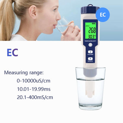 EZ-9909 PH/Salinity/Temperature/TDS/EC 5-in-1 Test Pen Multifunctional Water Quality Detector - Consumer Electronics by buy2fix | Online Shopping UK | buy2fix