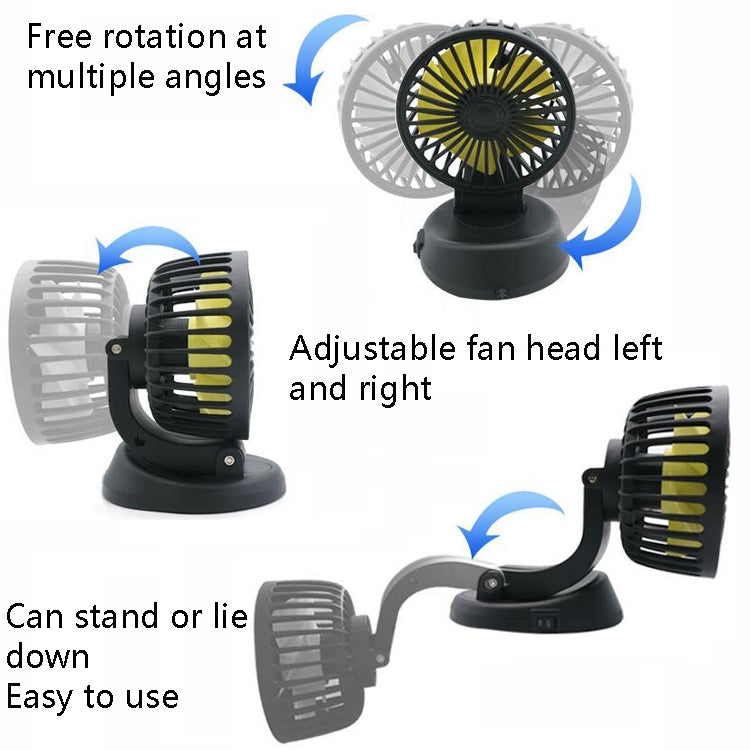 F409 Car Fan General Car Shaking Head Fan(Cigarette Lighter Port 12V) - Heating & Fans by buy2fix | Online Shopping UK | buy2fix