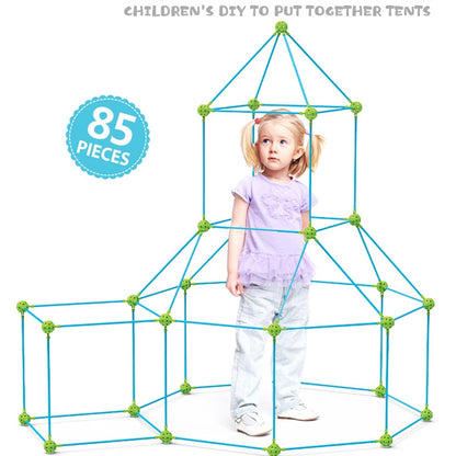 85 in 1 DIY Tent Toy Assembling Play House DIY Children Tent Building Toy(Square-Blue) - Toy Sports by buy2fix | Online Shopping UK | buy2fix