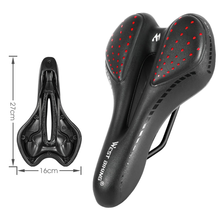 WEST BIKING YP0801086 Silicone Thickened Soft And Comfortable Bicycle Seat(Black Red) - Outdoor & Sports by WEST BIKING | Online Shopping UK | buy2fix