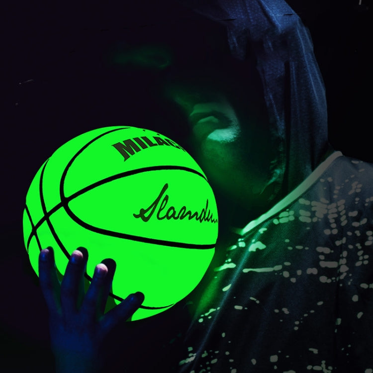 MILACHIC Number 7 Fluorescent Green Holographic Reflective Basketball - Balls by MILACHIC | Online Shopping UK | buy2fix