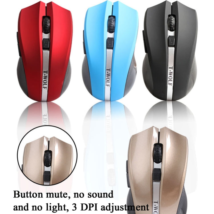 T-WOLF Q5 2.4GHz 5-Buttons 2000 DPI Wireless Mouse Silent And Non-Light Gaming Office Mouse For Computer PC Laptop( Blue) - Wireless Mice by T-WOLF | Online Shopping UK | buy2fix
