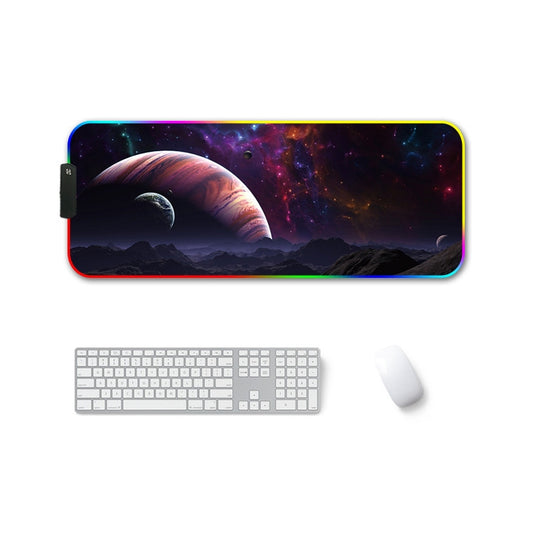 260x390x4mm F-01 Rubber Thermal Transfer RGB Luminous Non-Slip Mouse Pad(Vast Starry Sky) - Mouse Pads by buy2fix | Online Shopping UK | buy2fix