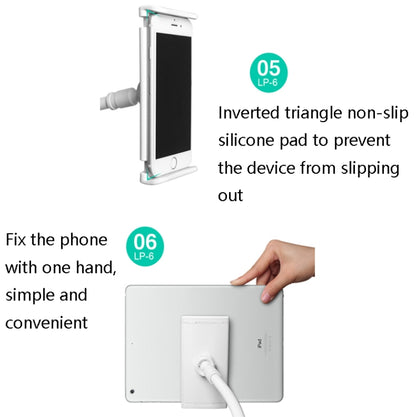 LP-6 Tablet Mobile Phone Lazy Bracket Detachable Bed Bracket, Style: Three-stage (Blue) - Lazy Bracket by buy2fix | Online Shopping UK | buy2fix