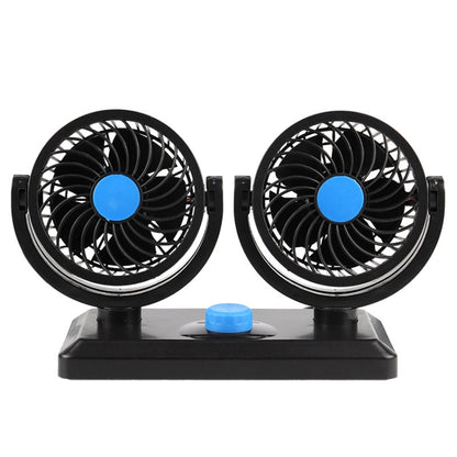 Car Fan Portable Mini Adjustable Car Double-Headed Electric Fan, Colour: Blue USB Universal - Heating & Fans by buy2fix | Online Shopping UK | buy2fix