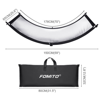 FOMITO U-Shaped Curved  Photo Studio Reflector Board 4 In 1 Gold Silver White Black Reflective Board - Camera Accessories by buy2fix | Online Shopping UK | buy2fix