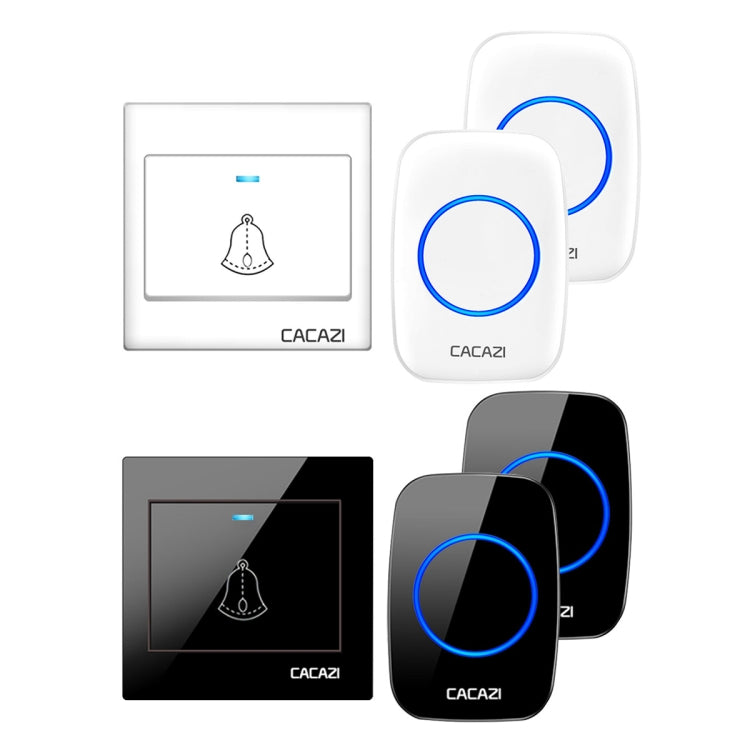 CACAZI H10 1 For 2 Home Wireless Music Doorbell without Battery, Plug:UK Plug(White) - Security by CACAZI | Online Shopping UK | buy2fix